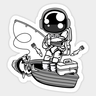 Astronaut Fisherman Sticker